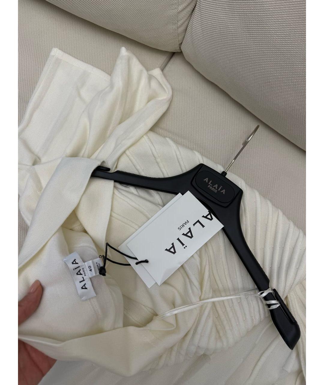 ALAIA Белое шерстяное коктейльное платье, фото 3