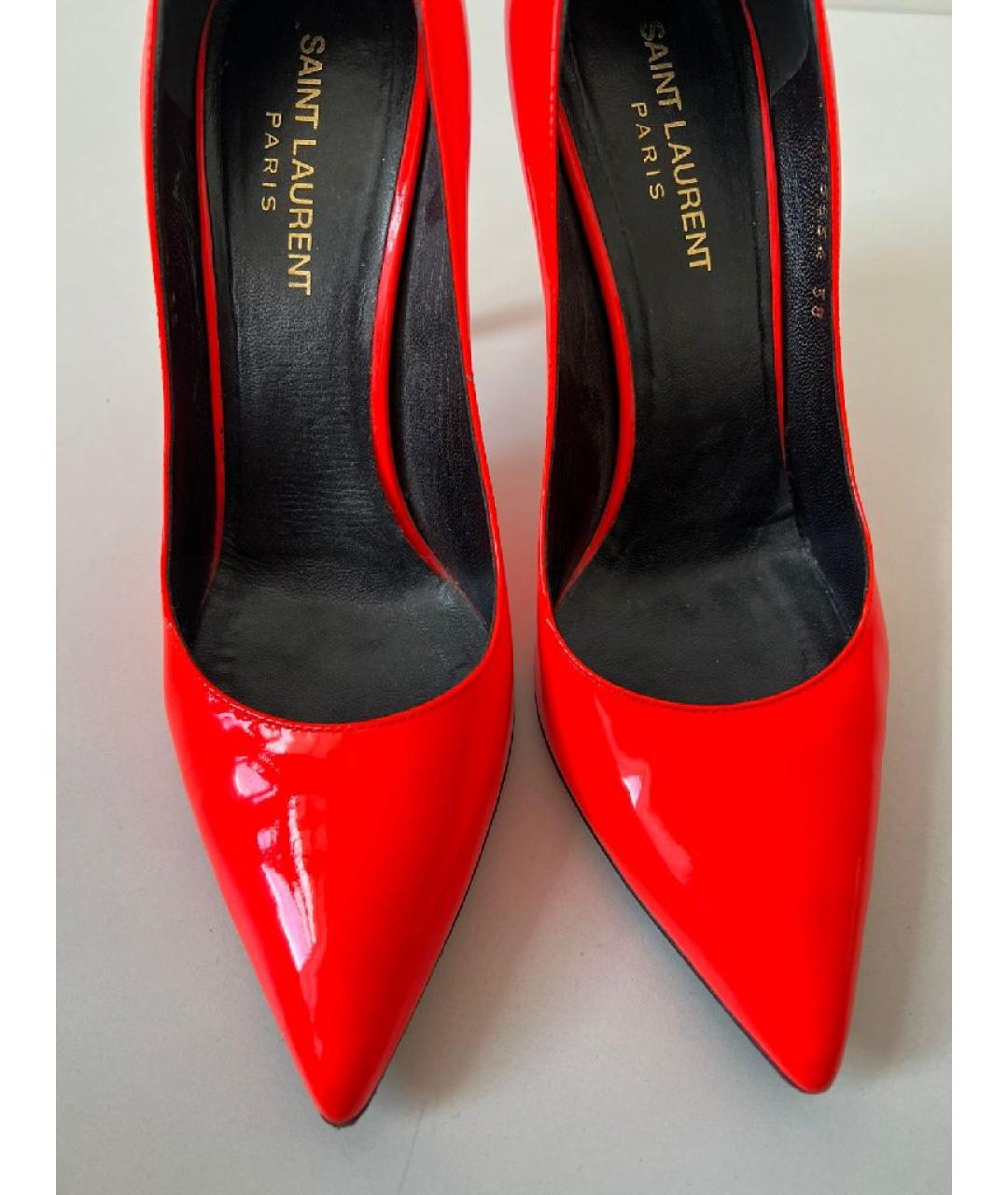 SAINT LAURENT Красные туфли из лакированной кожи, фото 4