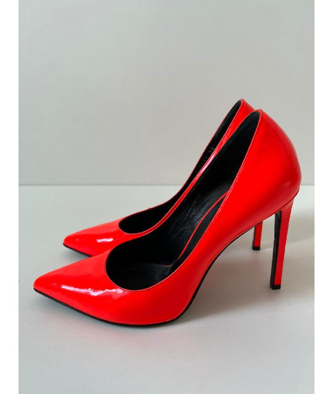 SAINT LAURENT Красные туфли из лакированной кожи, фото 9