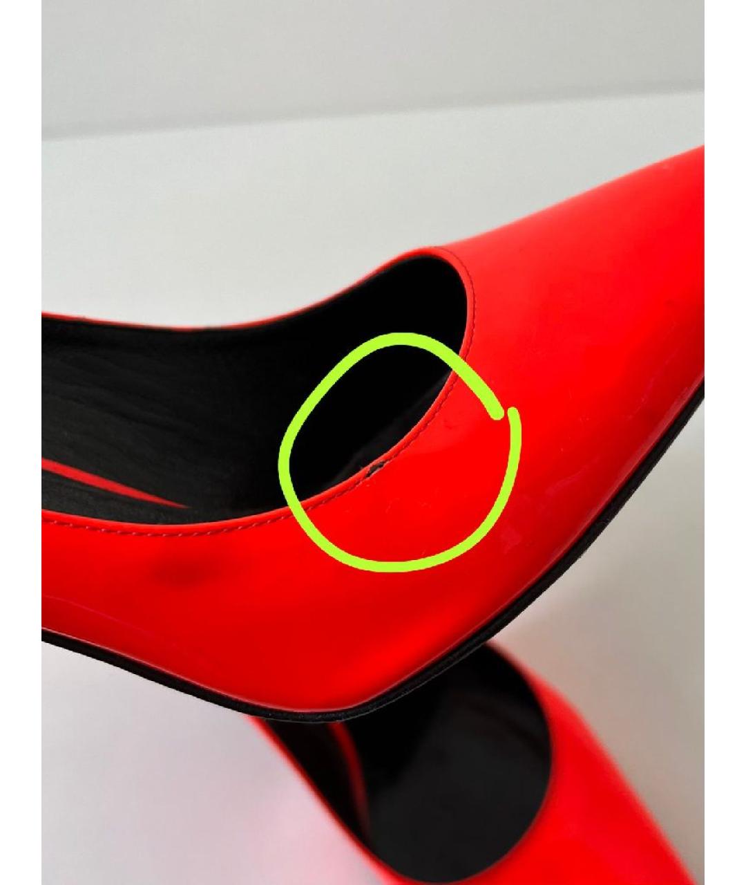 SAINT LAURENT Красные туфли из лакированной кожи, фото 8