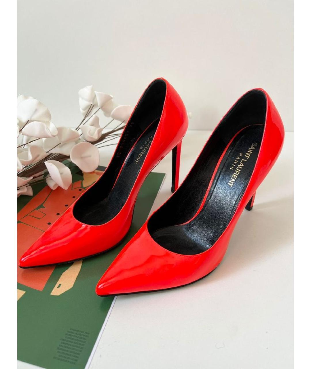 SAINT LAURENT Красные туфли из лакированной кожи, фото 2
