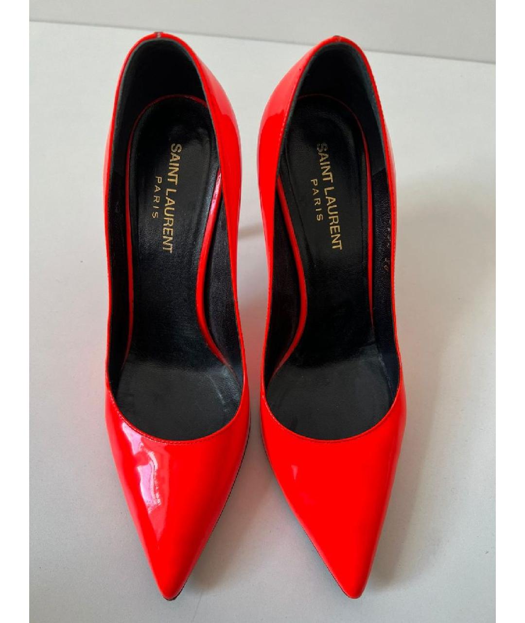 SAINT LAURENT Красные туфли из лакированной кожи, фото 3
