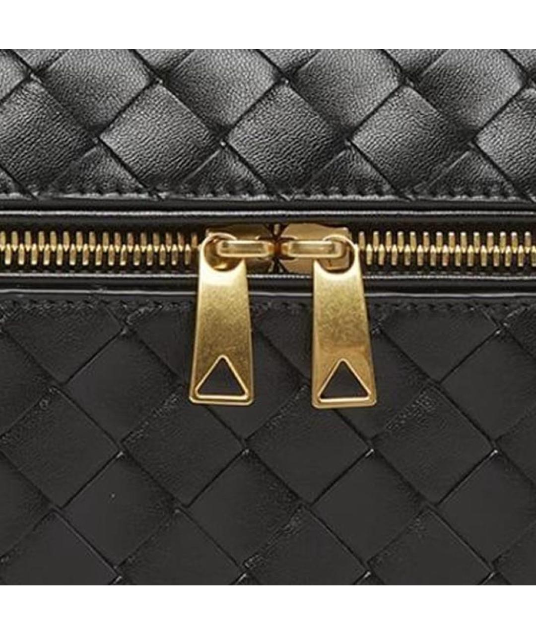 BOTTEGA VENETA Черная кожаная сумка через плечо, фото 4