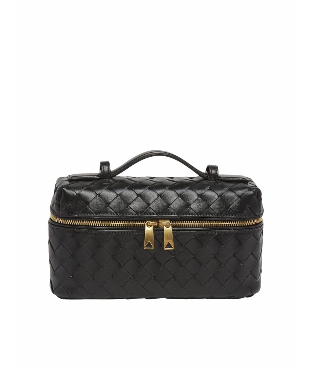 BOTTEGA VENETA Черная кожаная сумка через плечо, фото 1