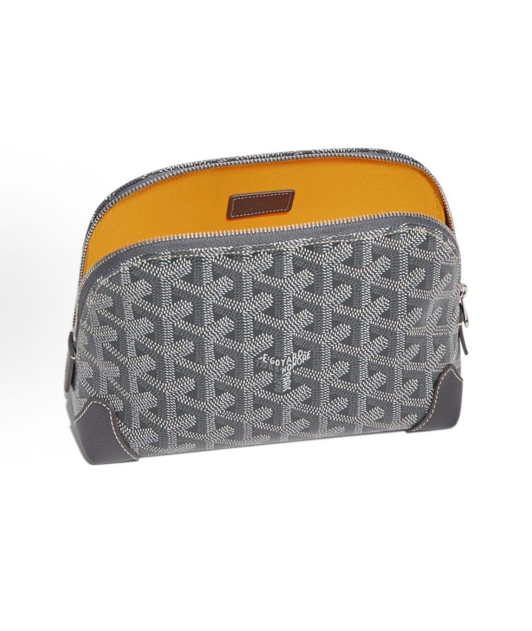 GOYARD Серая кожаная косметичка, фото 3