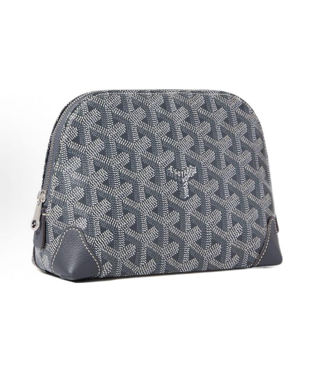 GOYARD Серая кожаная косметичка, фото 2
