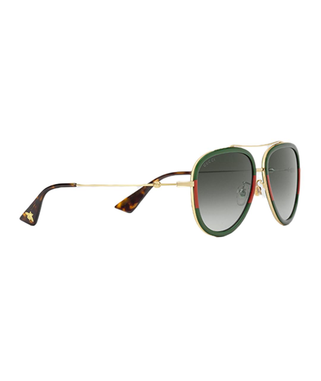 GUCCI Зеленые металлические солнцезащитные очки, фото 2