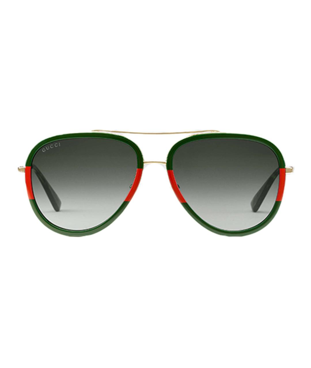 GUCCI Зеленые металлические солнцезащитные очки, фото 1