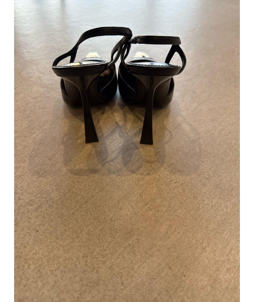 SAINT LAURENT Черные кожаные туфли, фото 4