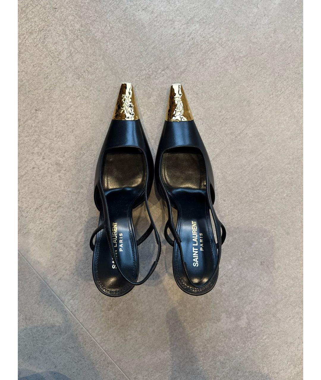 SAINT LAURENT Черные кожаные туфли, фото 3