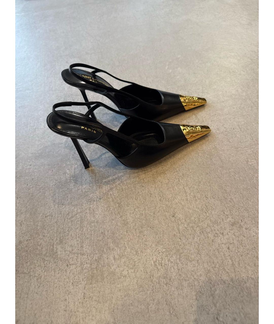 SAINT LAURENT Черные кожаные туфли, фото 5