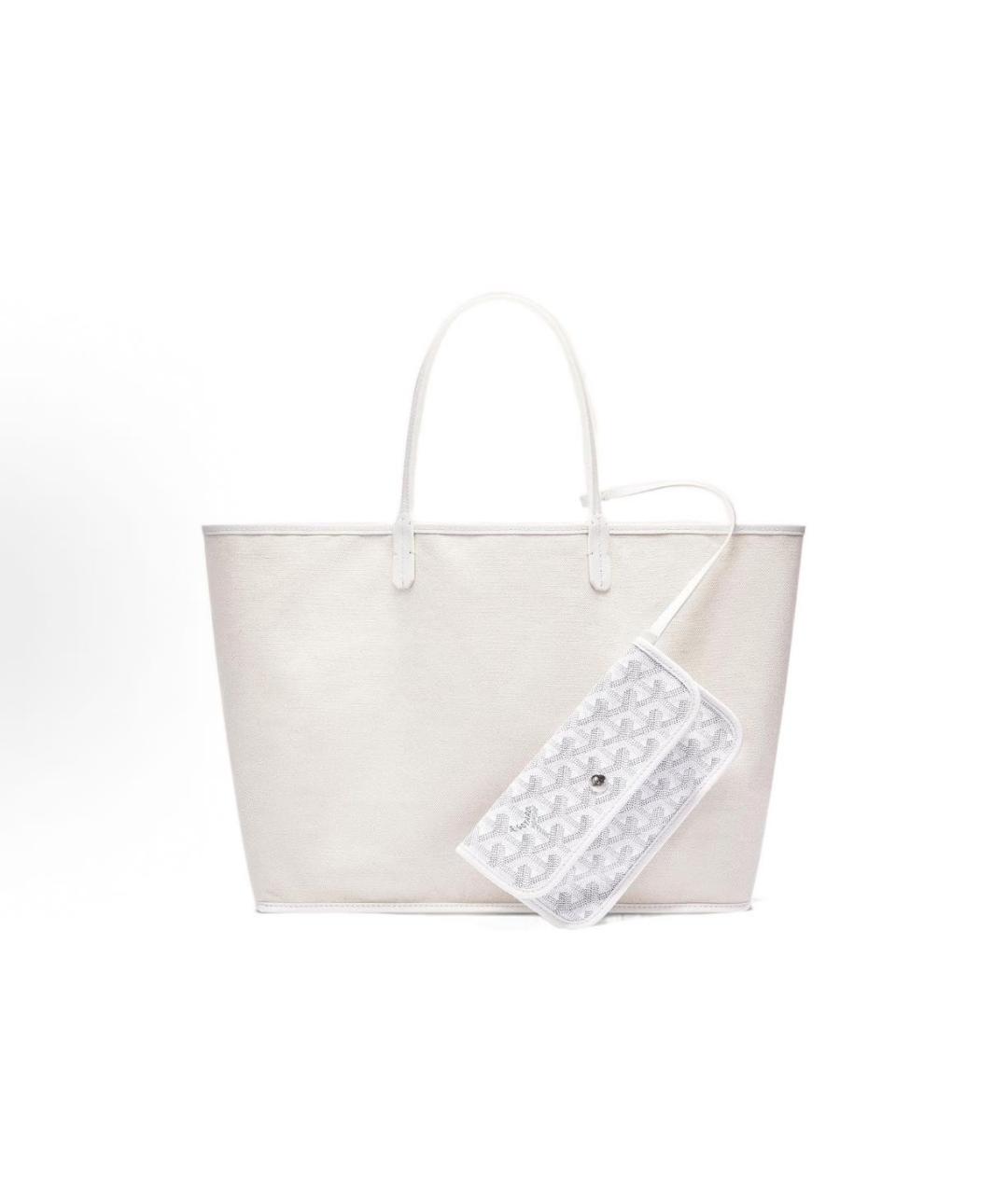 GOYARD Белая кожаная сумка тоут, фото 3