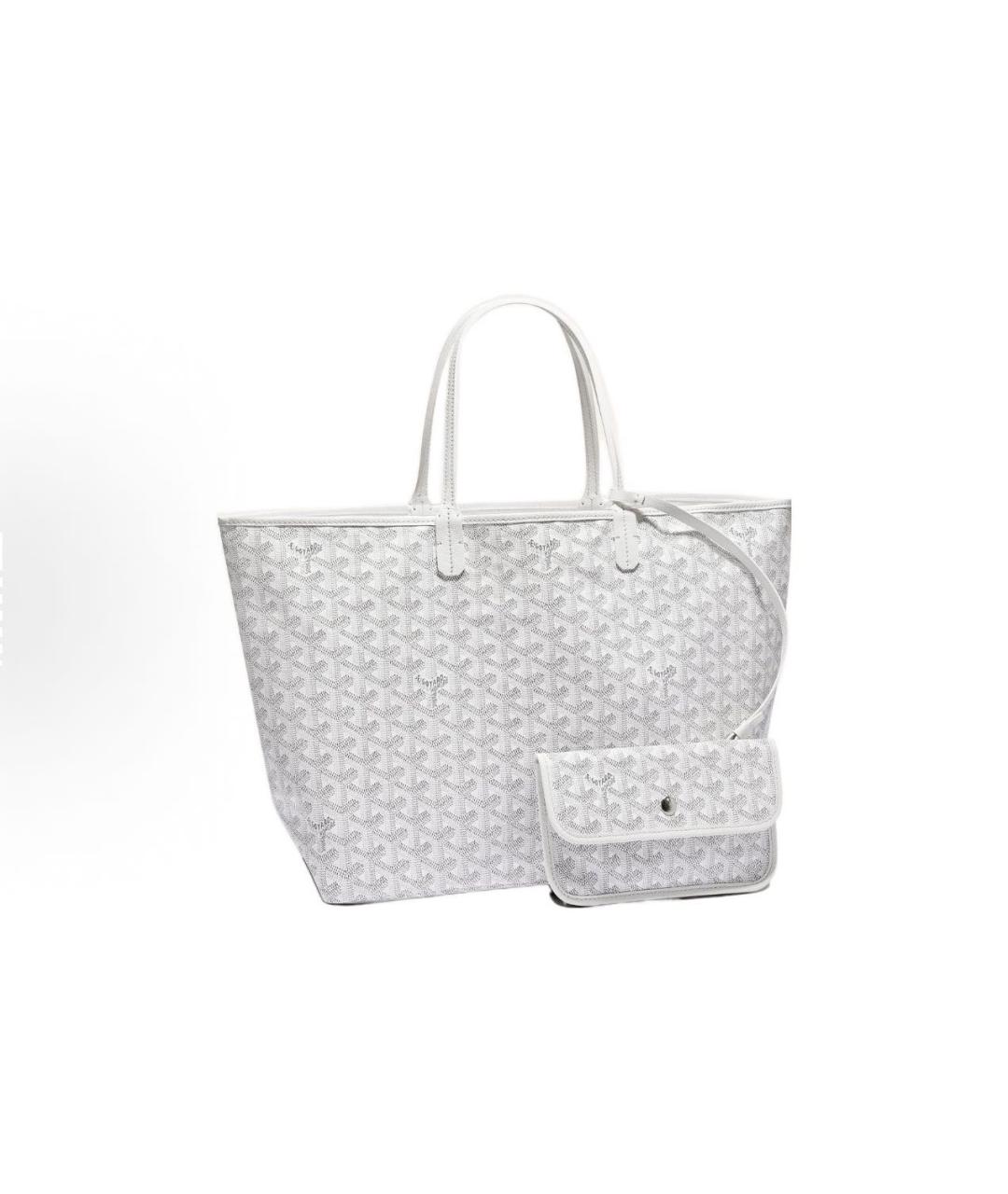 GOYARD Белая кожаная сумка тоут, фото 5