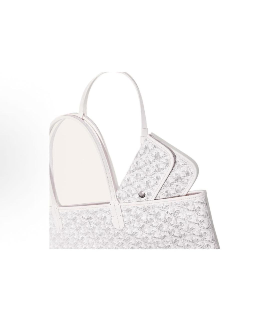 GOYARD Белая кожаная сумка тоут, фото 4