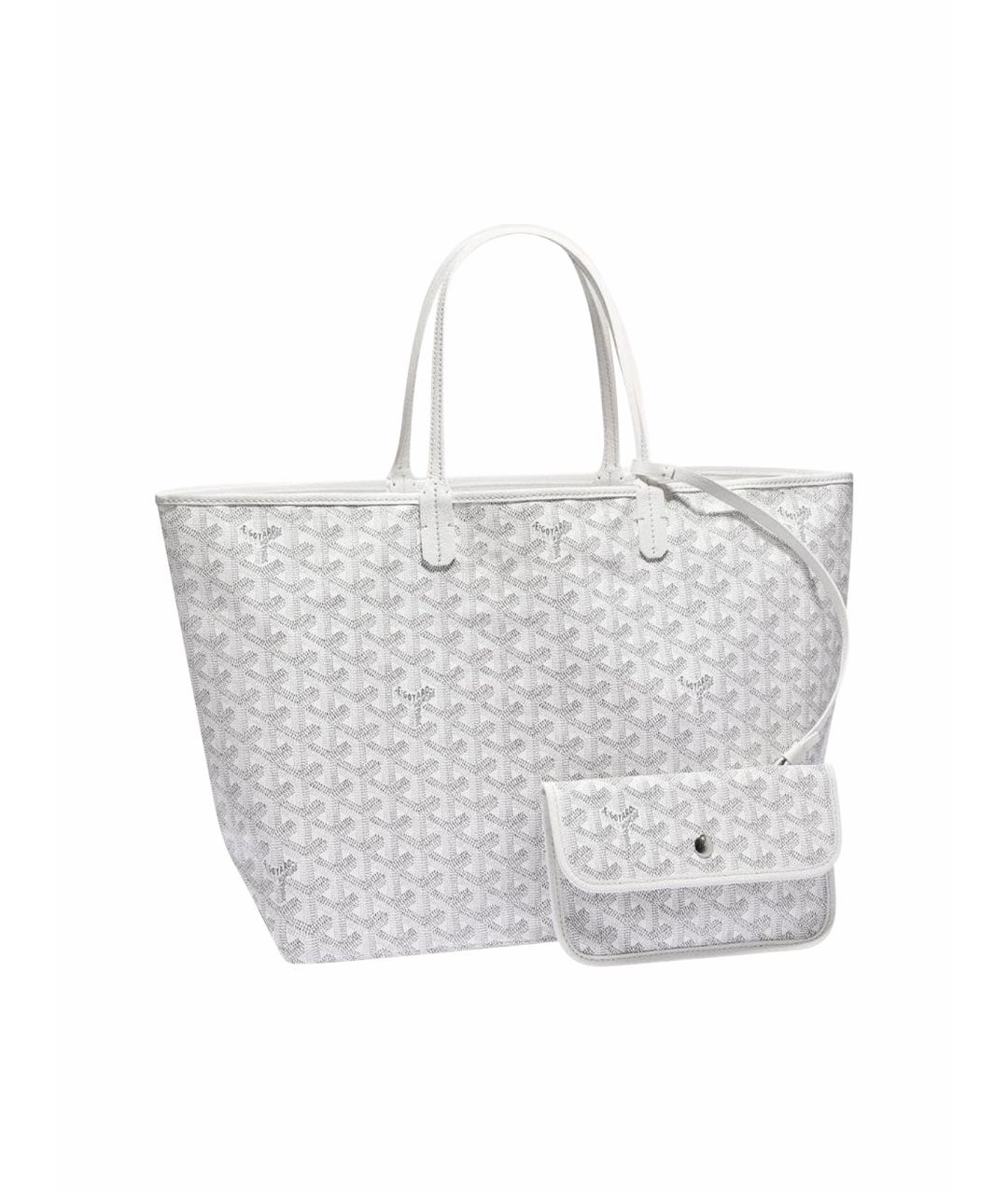 GOYARD Белая кожаная сумка тоут, фото 1