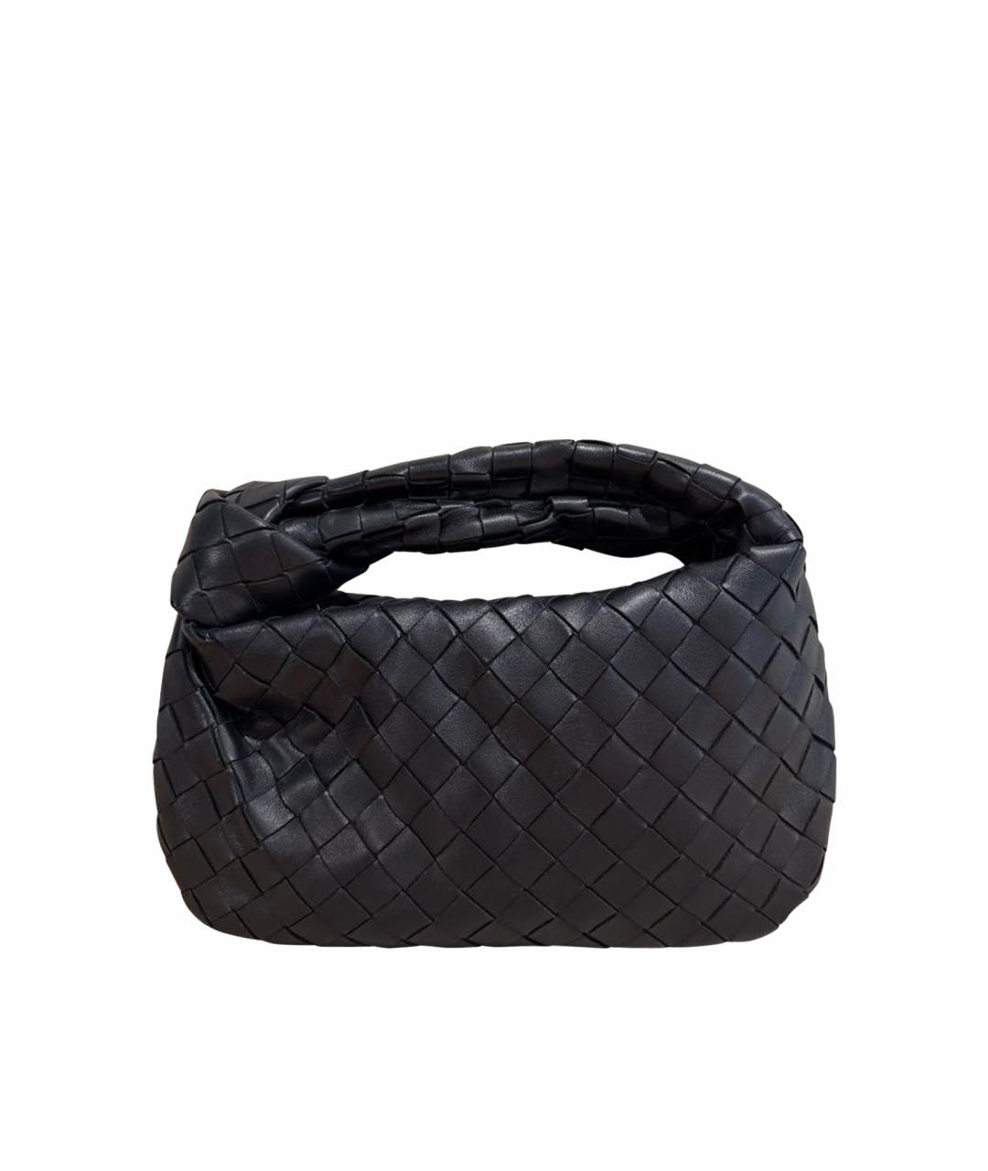 BOTTEGA VENETA Черная кожаная сумка с короткими ручками, фото 1