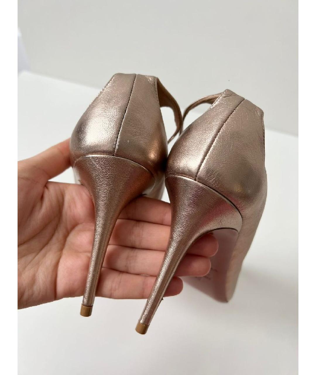 AQUAZZURA Золотые кожаные туфли, фото 4