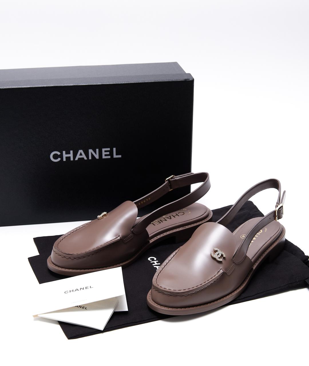 CHANEL Коричневые кожаные лоферы, фото 7