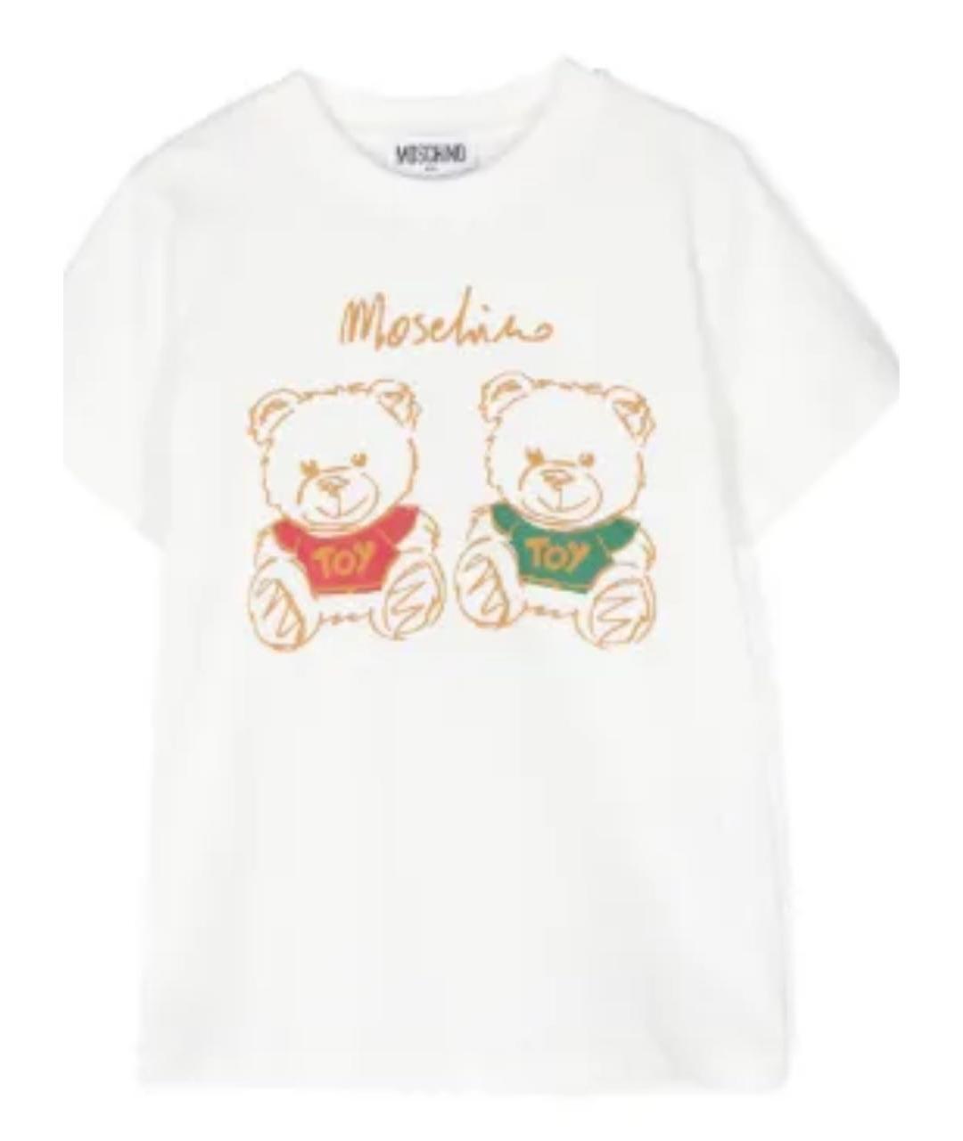 MOSCHINO Белая хлопковая детская футболка, фото 1