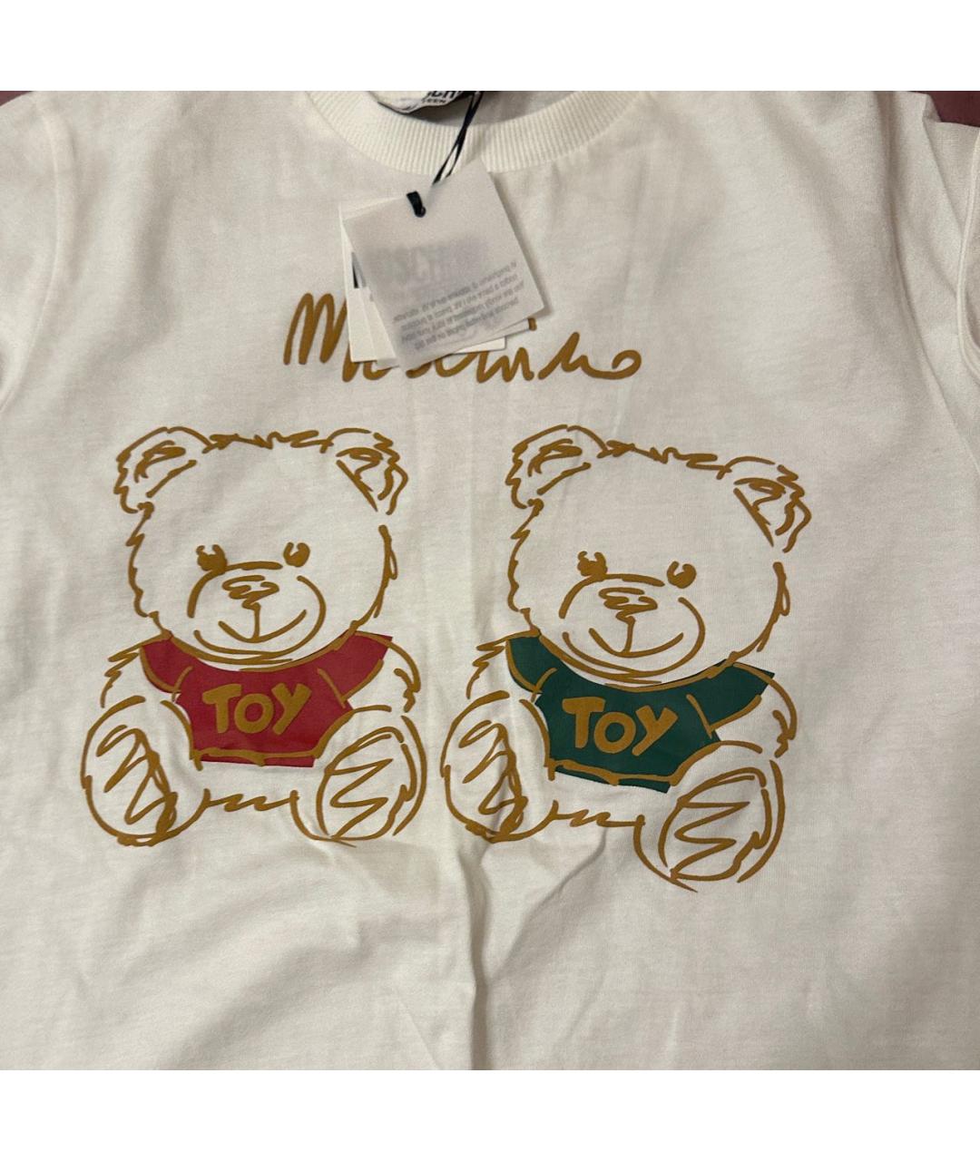 MOSCHINO Белая хлопковая детская футболка, фото 2