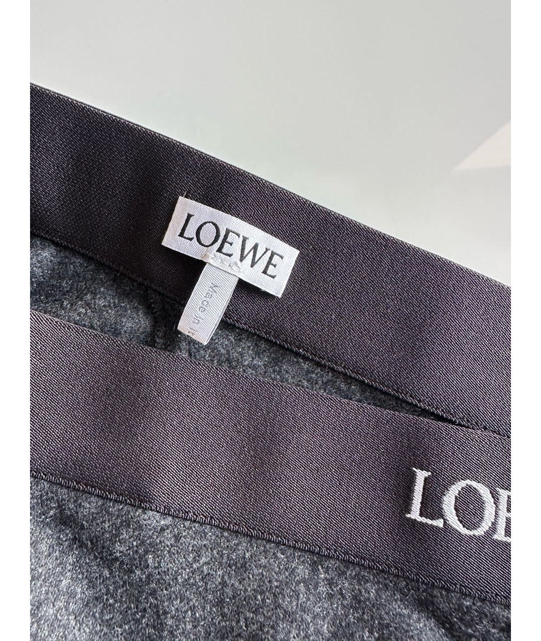 LOEWE Серая шерстяная юбка миди, фото 3