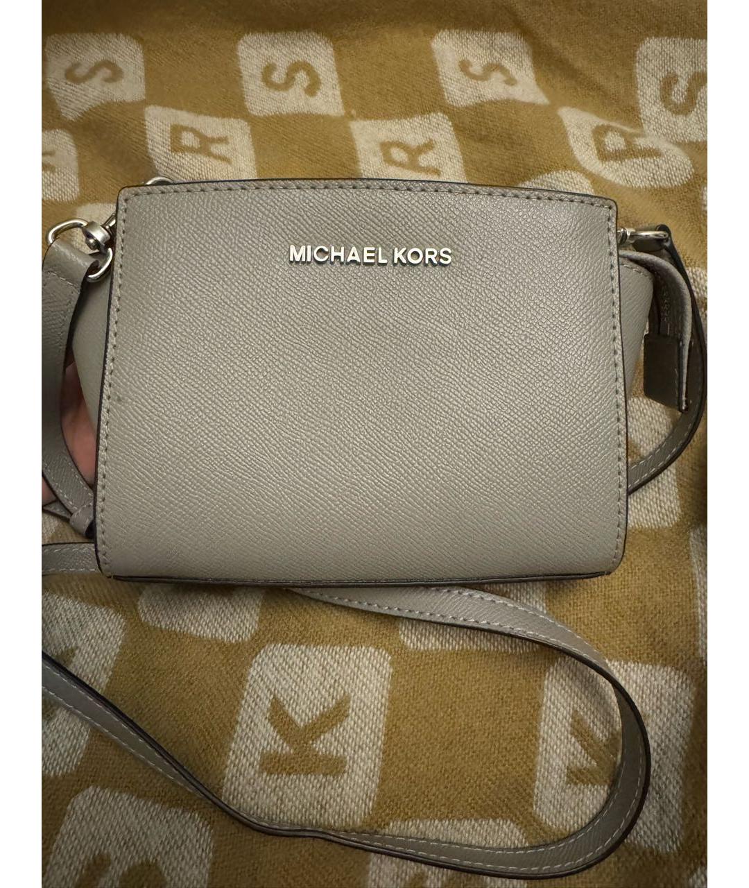 MICHAEL KORS Серая кожаная сумка через плечо, фото 2