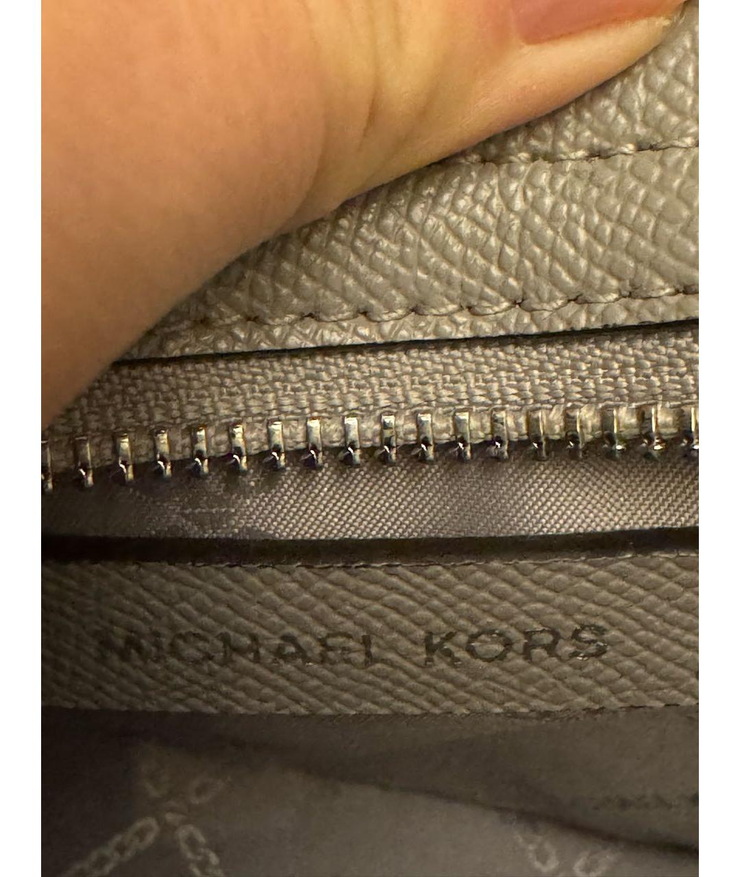 MICHAEL KORS Серая кожаная сумка через плечо, фото 8
