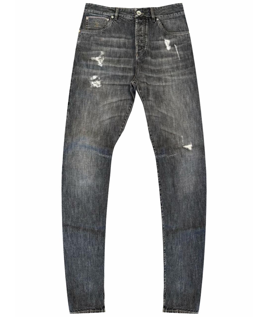BRUNELLO CUCINELLI Антрацитовые хлопковые джинсы, фото 1