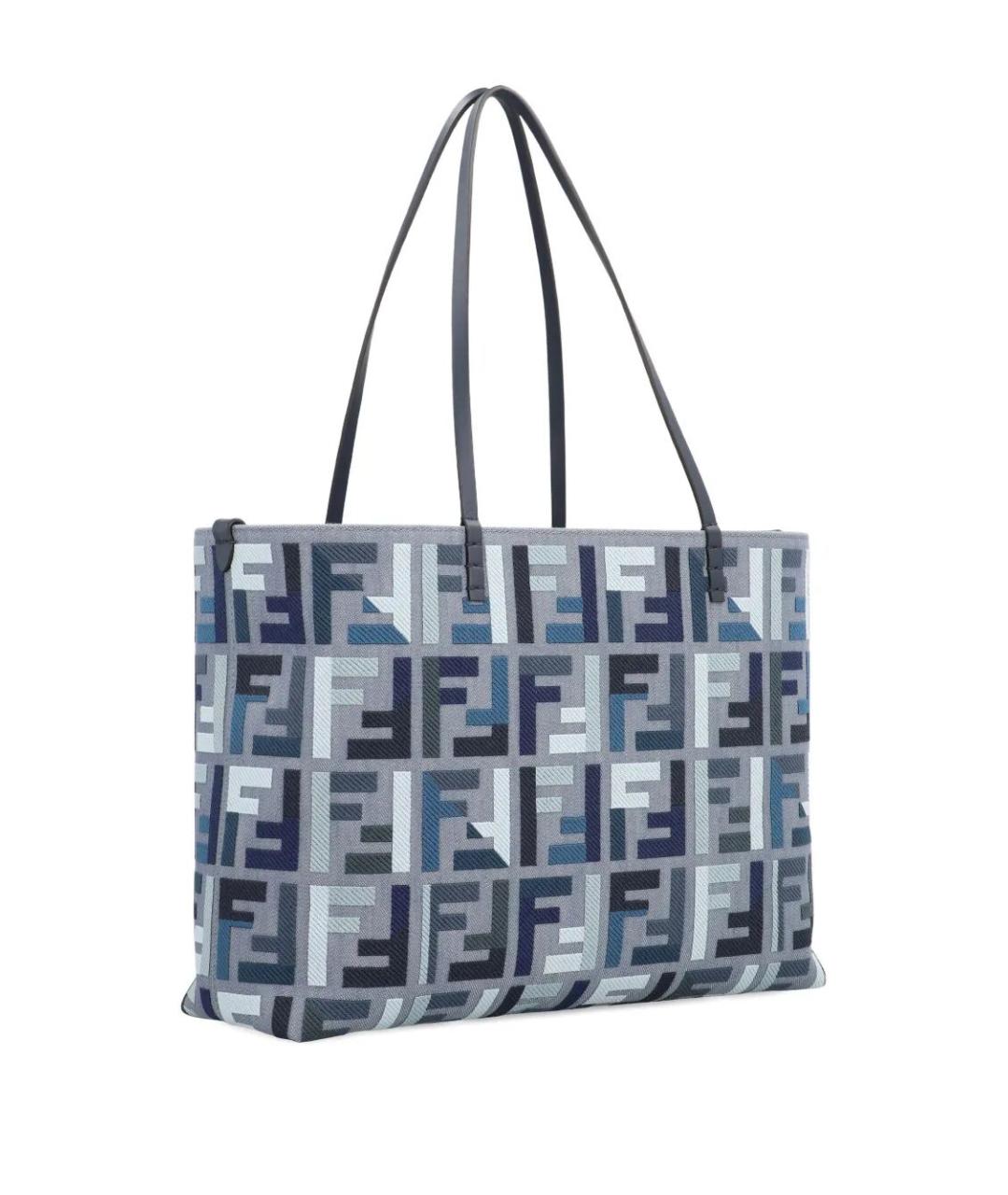 FENDI Синяя тканевая сумка тоут, фото 3