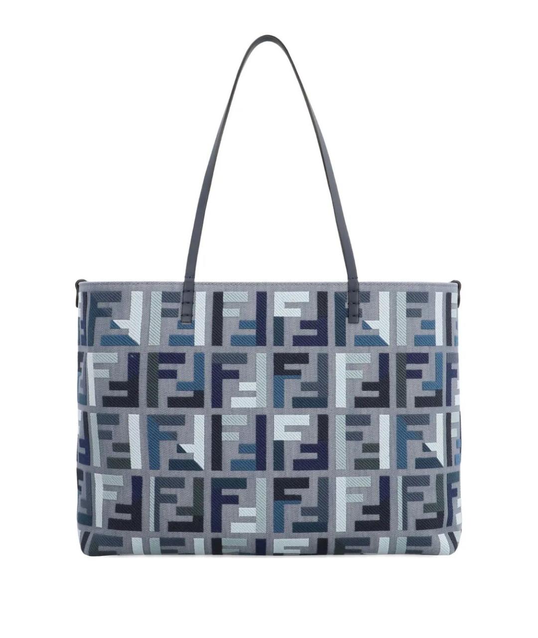 FENDI Синяя тканевая сумка тоут, фото 1