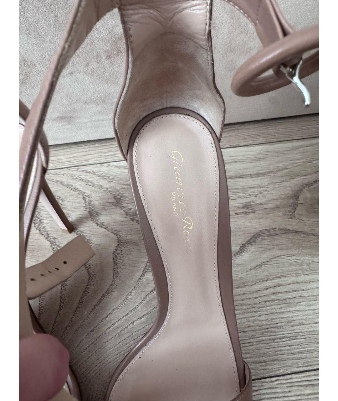 GIANVITO ROSSI Бежевые кожаные босоножки, фото 7