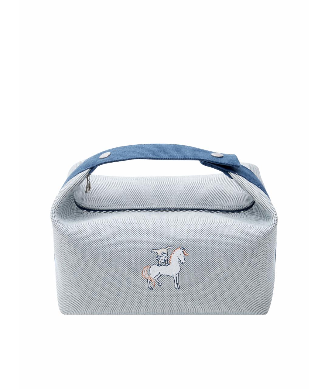 HERMES Голубая хлопковая косметичка, фото 1
