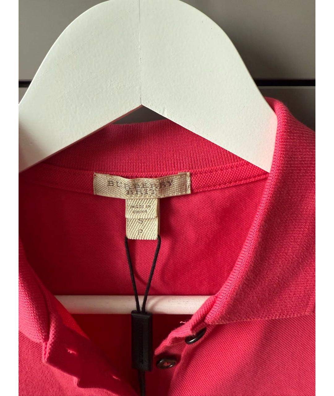 BURBERRY Розовая хлопковая футболка, фото 3