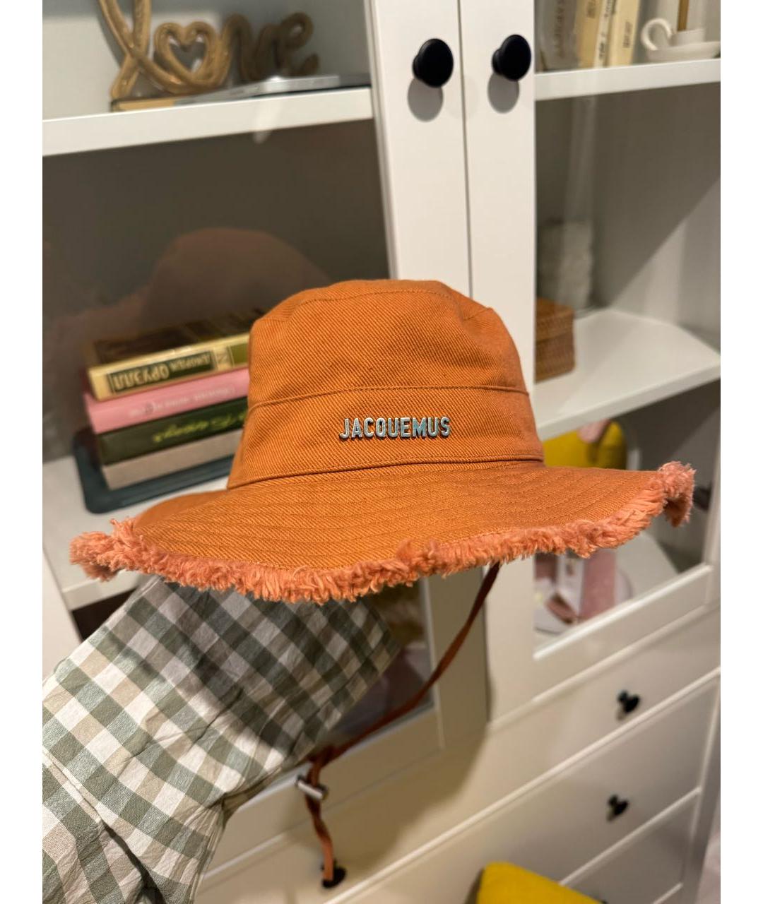 JACQUEMUS Оранжевая хлопковая панама, фото 8