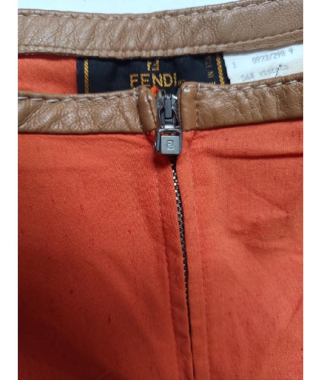 FENDI Оранжевое бриджи, фото 4