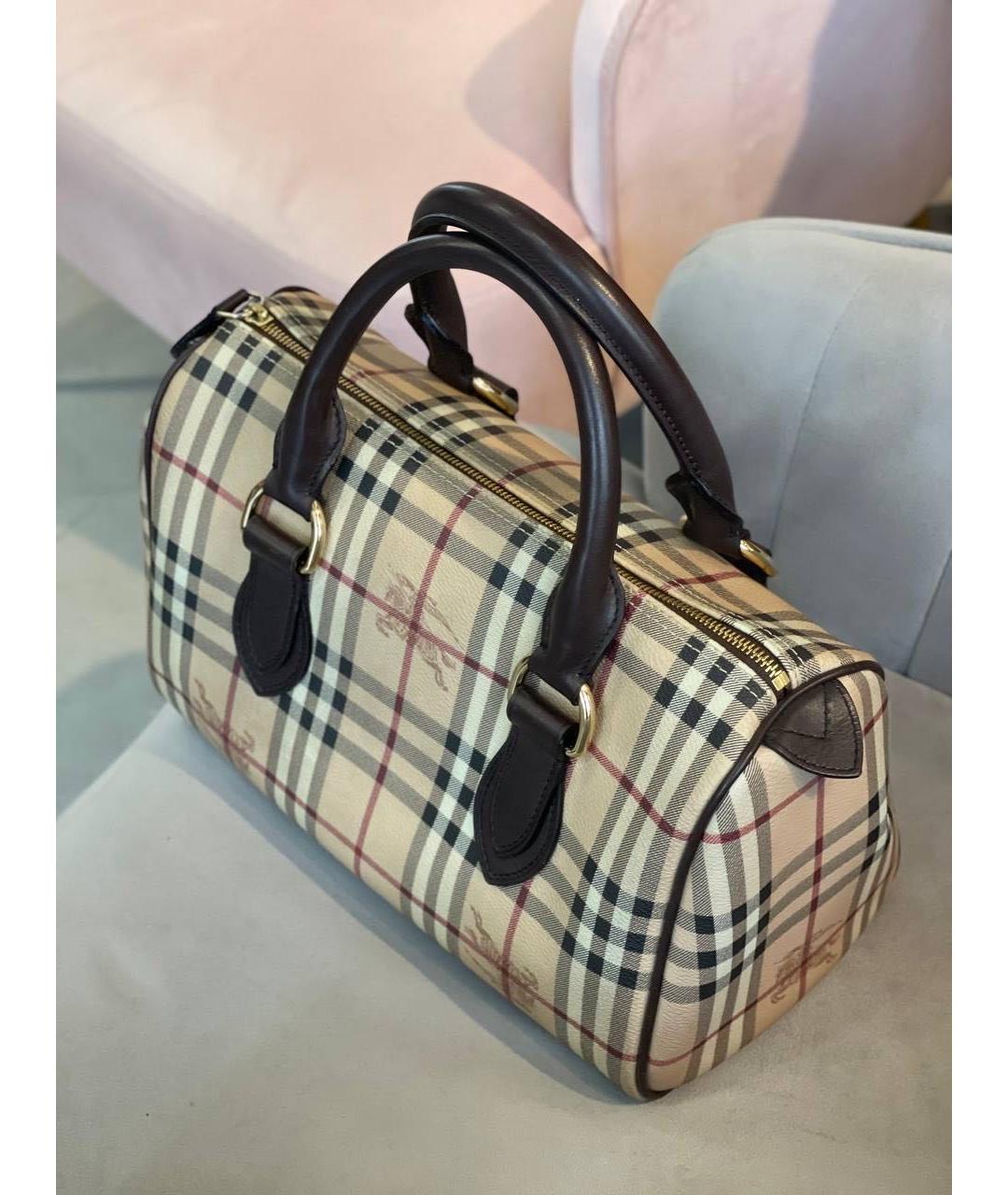 BURBERRY Бежевая кожаная сумка тоут, фото 6