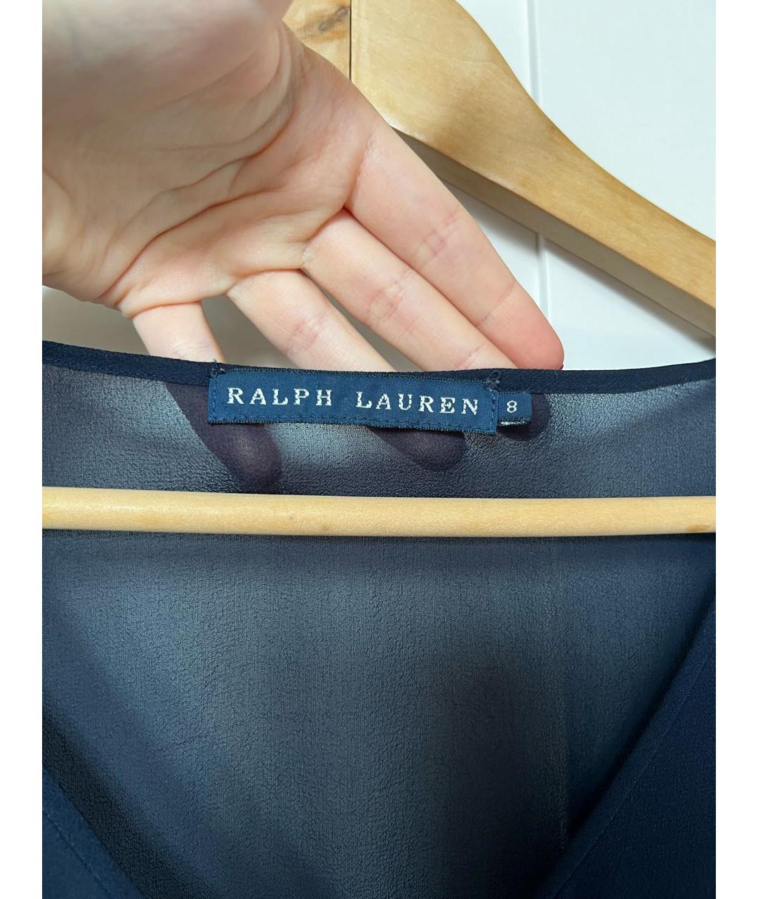 RALPH LAUREN Темно-синее полиэстеровое платье, фото 4