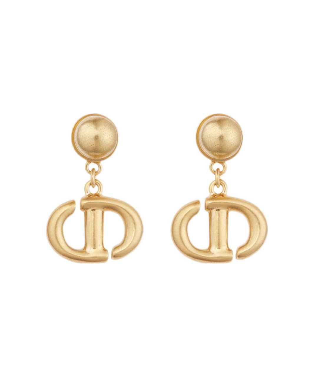 CHRISTIAN DIOR Золотые металлические серьги, фото 1
