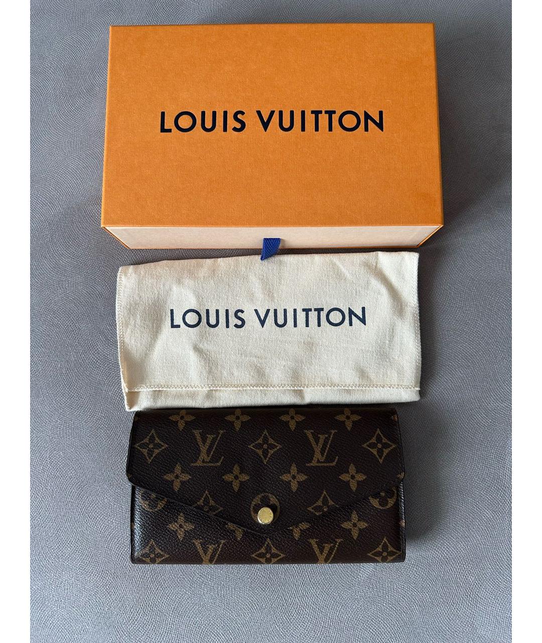 LOUIS VUITTON Коричневый кошелек, фото 4