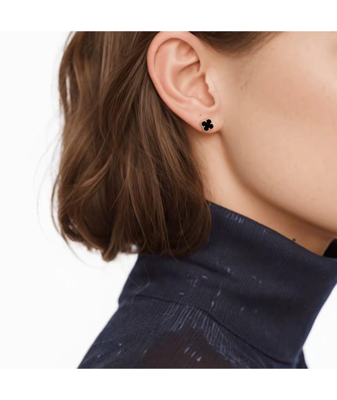 VAN CLEEF & ARPELS Черные серьги из желтого золота, фото 3