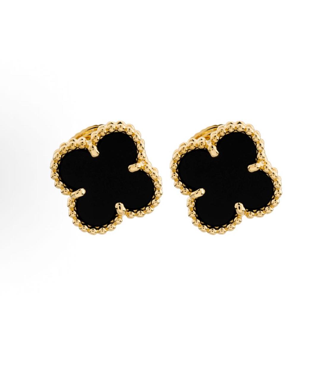 VAN CLEEF & ARPELS Черные серьги из желтого золота, фото 2