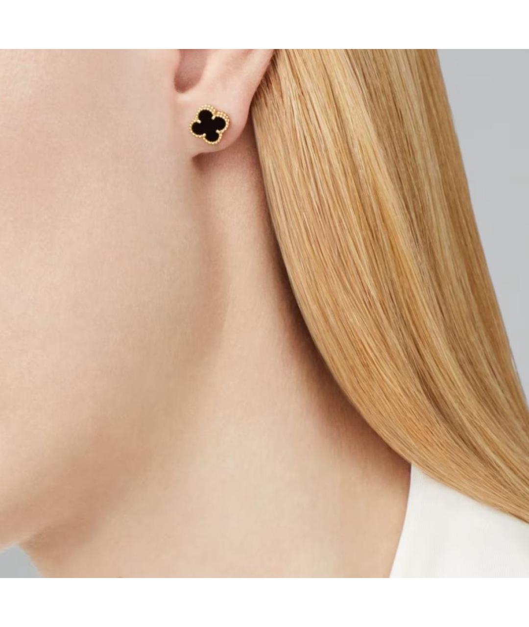 VAN CLEEF & ARPELS Черные серьги из желтого золота, фото 4