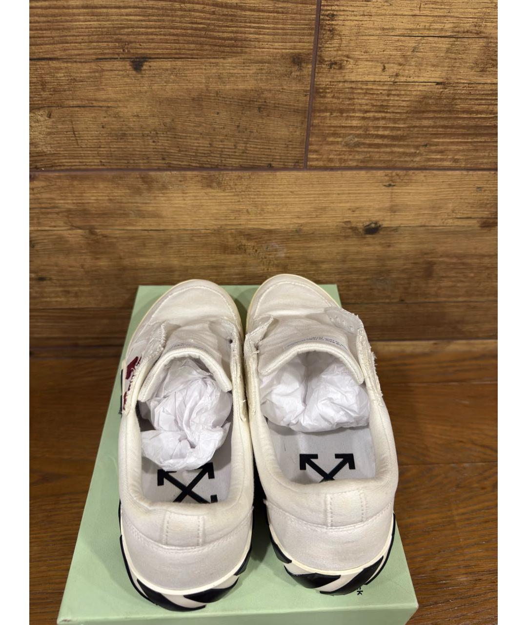 OFF-WHITE Белые текстильные низкие кроссовки / кеды, фото 3