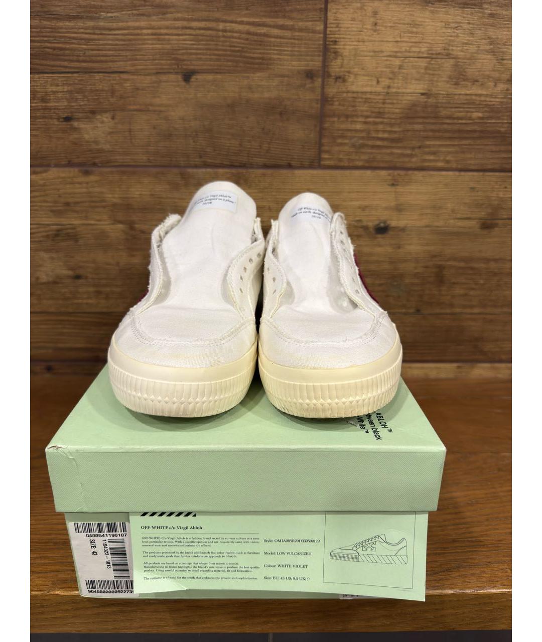 OFF-WHITE Белые текстильные низкие кроссовки / кеды, фото 2