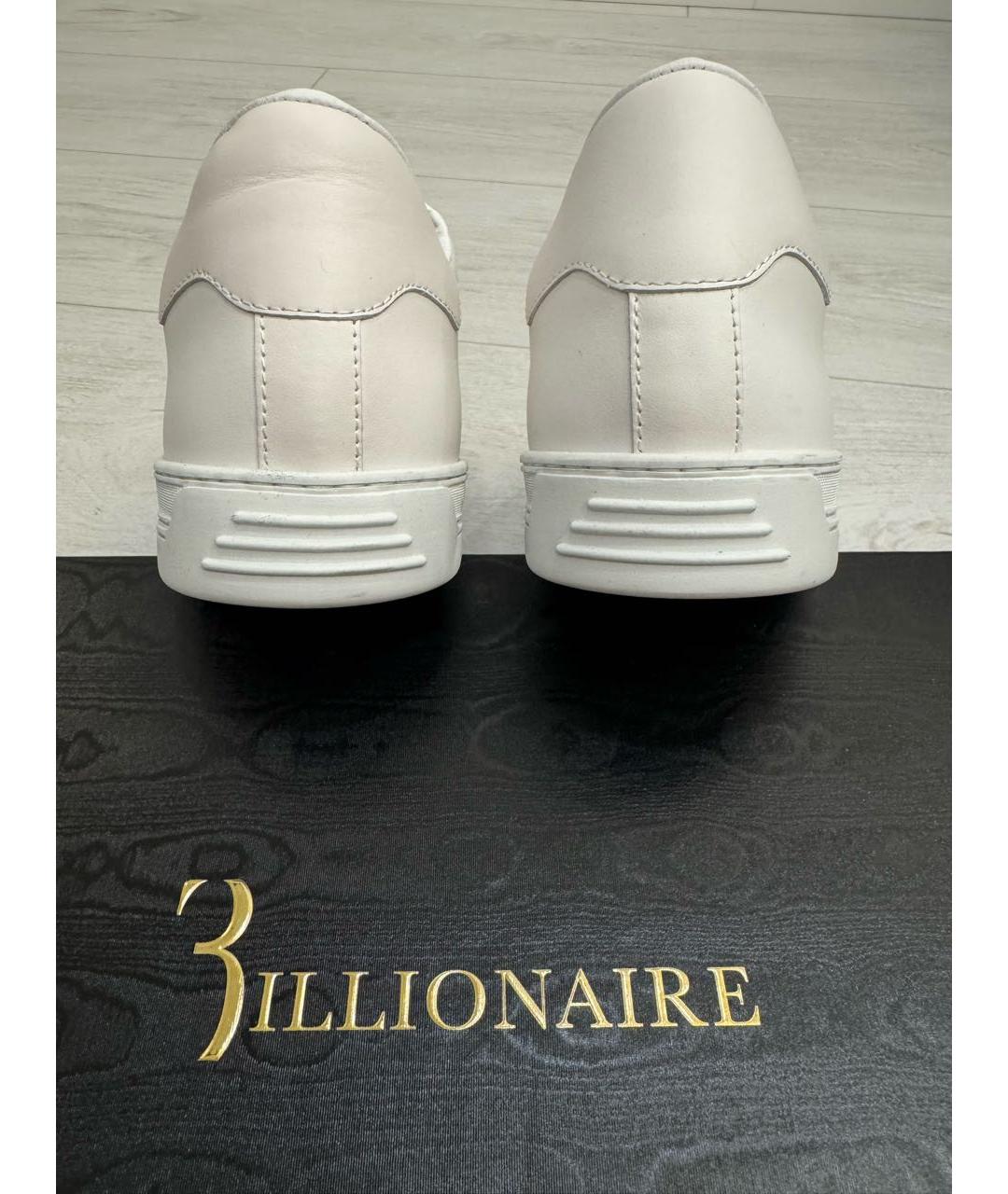 BILLIONAIRE Белые кожаные низкие кроссовки / кеды, фото 4