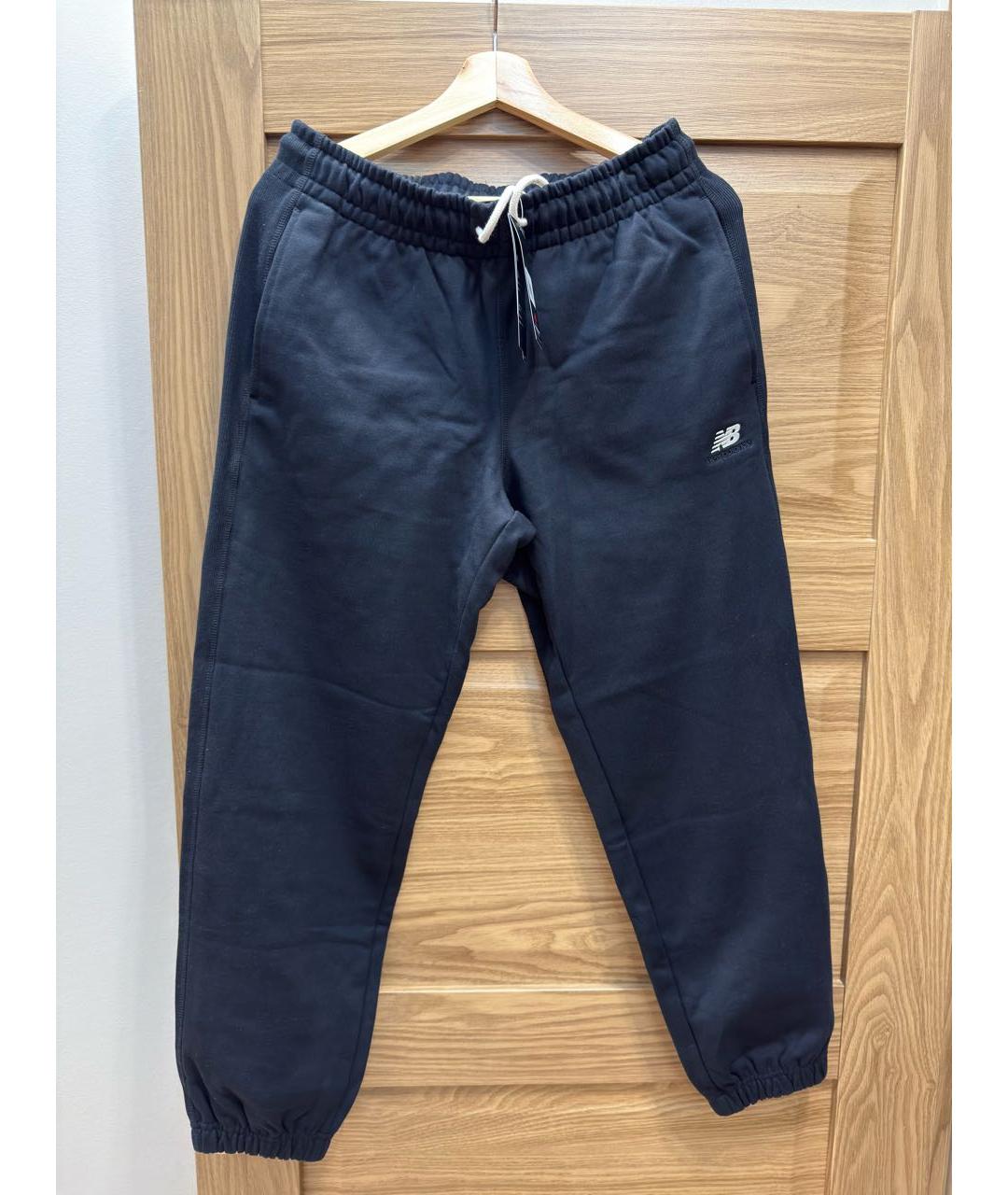 NEW BALANCE Черные хлопковые повседневные брюки, фото 2