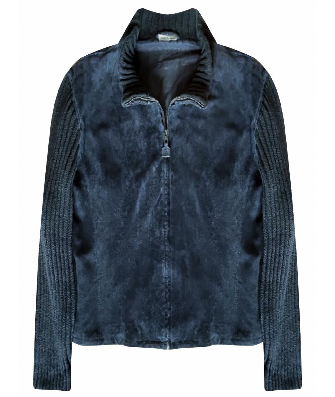 BRIONI Темно-синяя замшевая куртка, фото 1