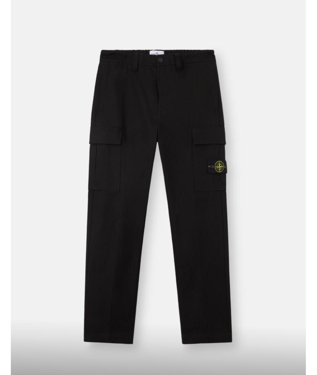 STONE ISLAND Черные хлопко-эластановые повседневные брюки, фото 8