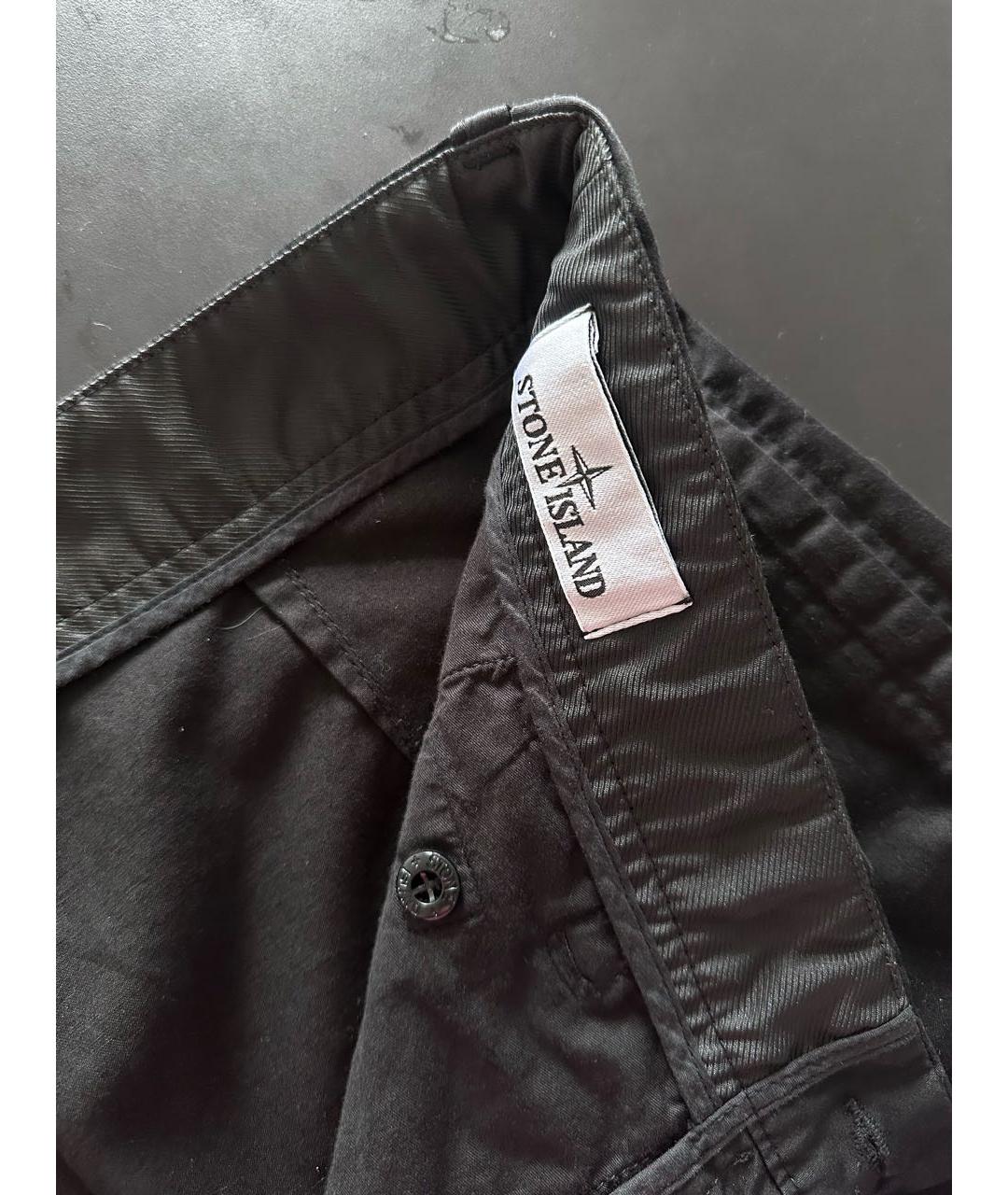 STONE ISLAND Черные хлопко-эластановые повседневные брюки, фото 6