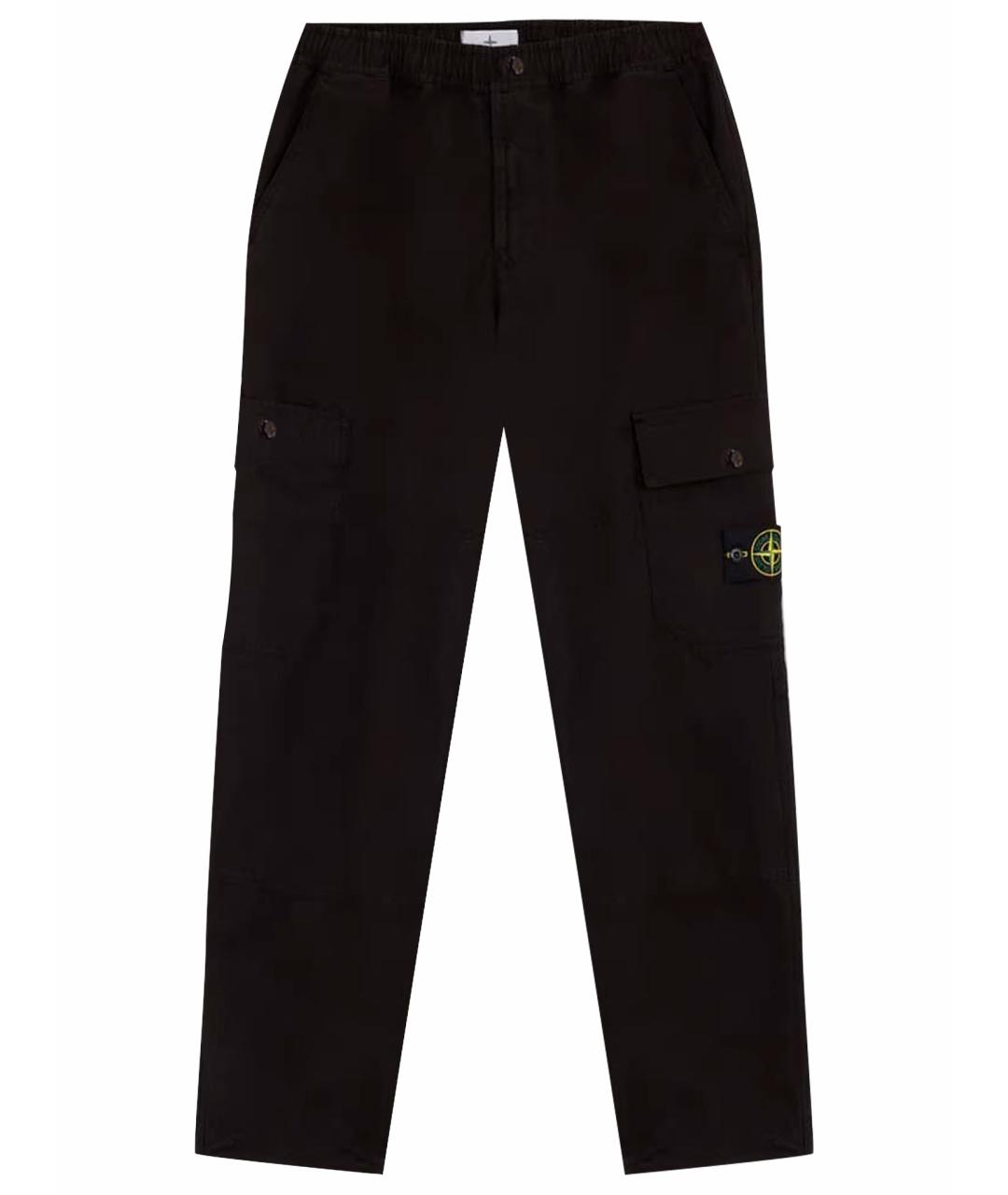 STONE ISLAND Черные хлопко-эластановые повседневные брюки, фото 1